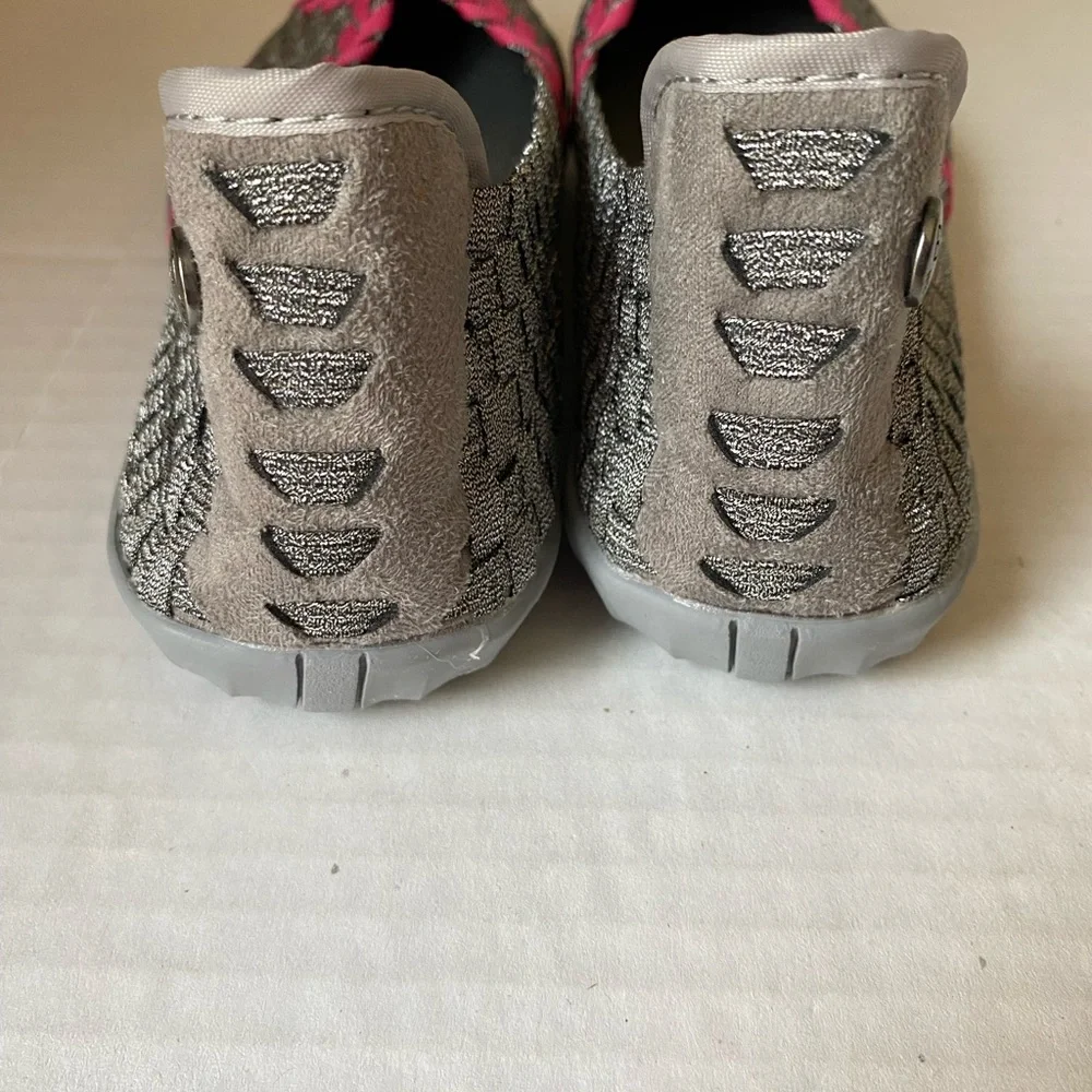 Bernie Mev Braided Catwalk Ballet Flats Gray Pink EU Size 38 (7.5)
